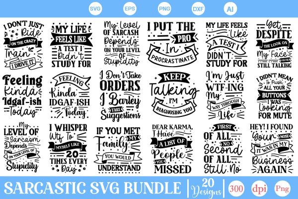 Sarcastic SVG Bundle, Funny SVG Cut Files, Sarcastic Mug Bundle, SVGs,Quotes and Sayings,Food & Drink,On Sale, Print & Cut For Discount