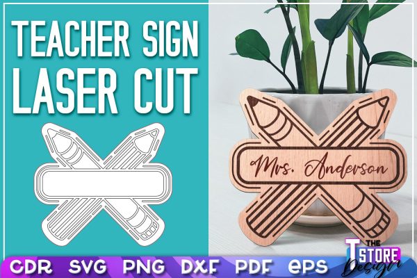 Teacher Sign Laser Cut | Teacher Gift Design | CNC Files For Cheap