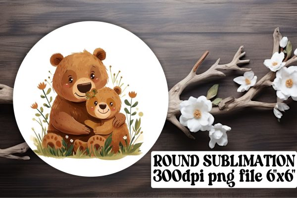 Cute Watercolor Mama Bear Design, Perfect Mother s Day Sublimation Online Hot Sale