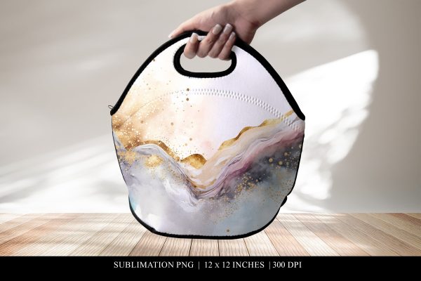 Abstract Art Lunch Tote Bag Sublimation Design PNG For Sale