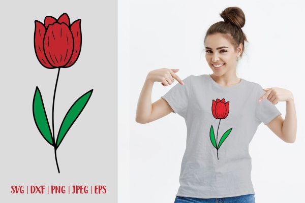 Hand drawn tulip SVG. Spring flower cut file For Cheap