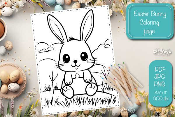 Easter Bunny Coloring pages Coloring printable coloring sheet For Cheap