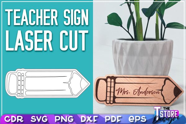 Teacher Sign Laser Cut | Teacher Gift Design | CNC Files For Cheap