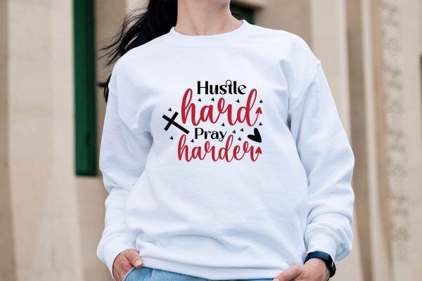 Hustle hard pray harder-01 For Sale