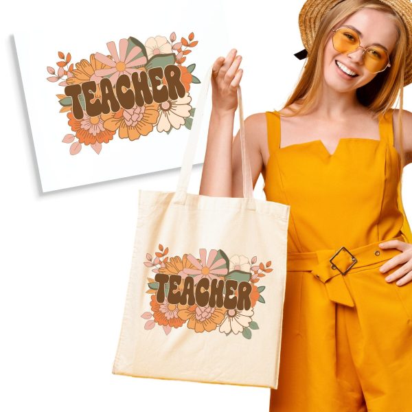 Boho Floral Teacher DTF Transfer Hot on Sale