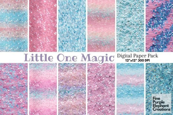 Chunky Baby Shower Glitter Digital Paper | Pastel Gender Reveal Sale