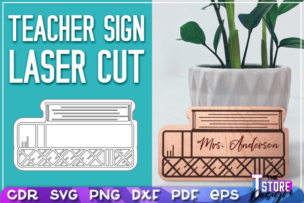 Teacher Sign Laser Cut | Teacher Gift Design | CNC Files on Sale