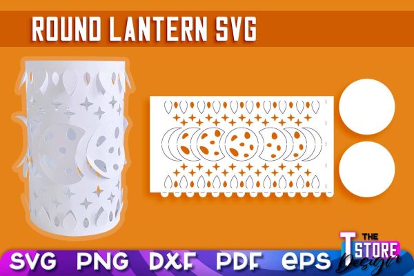 Round Lantern Papercut SVG | Paper Lantern SVG | Night Light Design Sale