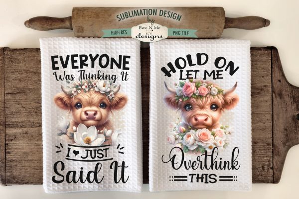 Funny Sarcastic Highland Cows Sublimation Kitchen Towel Designs Sale