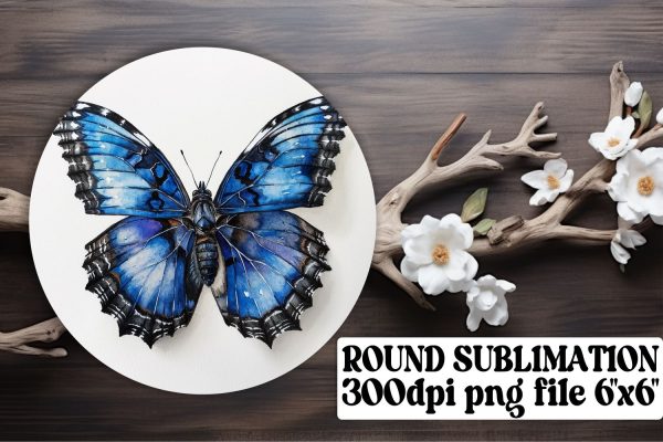 Vibrant Butterfly Round Sublimation for Car Coasters & Key Rings Online Sale