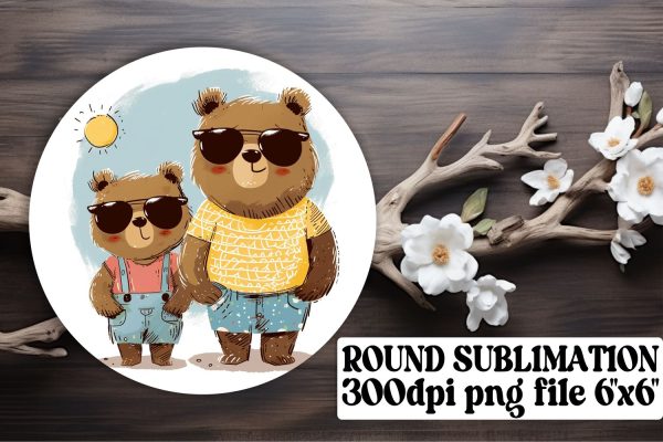 Watercolor Mama Bear Keychain Design Sale