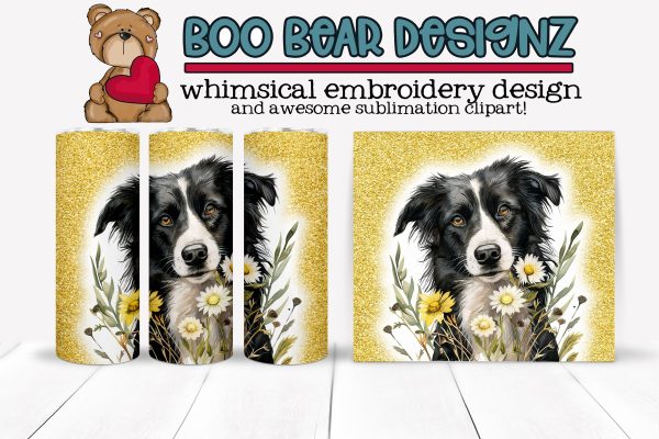 Border Collie Sublimation Tumbler wrap Online now