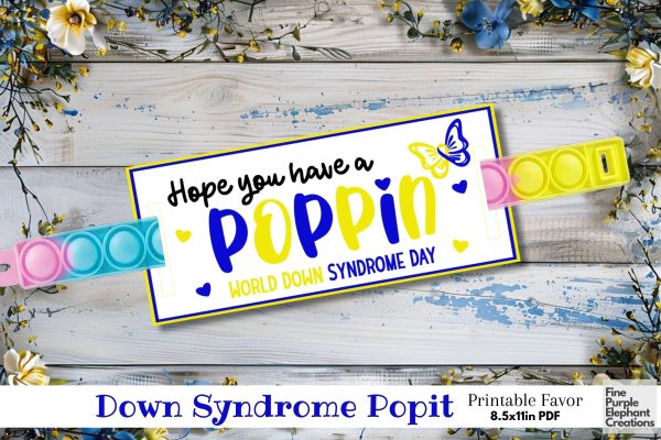 Printable Down Syndrome Awareness Kids Fidget Pop It Bracelet Popit Paper Cards Online Sale