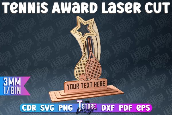 Tennis Award Laser Cut | Award Laser Cut Design | CNC Files Fashion