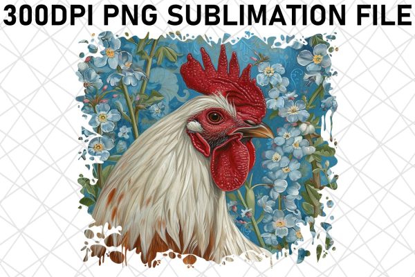 Flowered Farm Animal Sublimation Design Sale