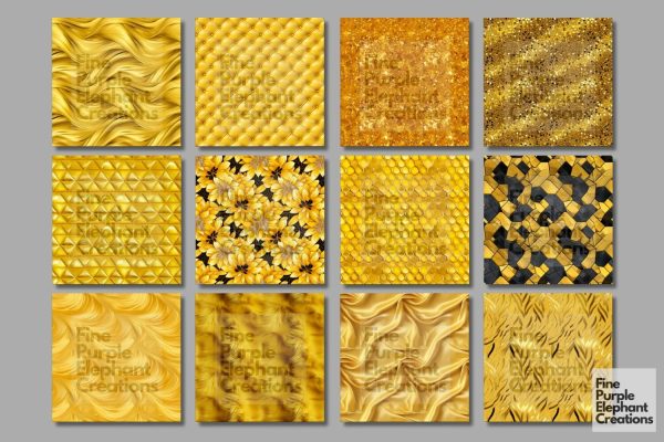 Yellow Glam Digital Paper | Luxury Glitter Art Deco Cheap - Image 5