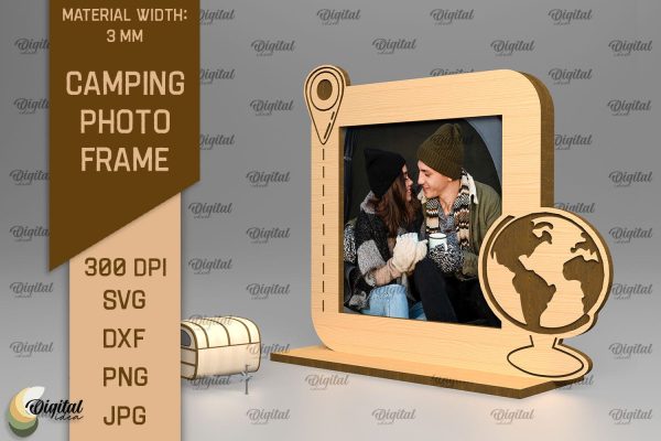 Camping Photo Frame SVG. Photo Frame Laser Cut For Cheap