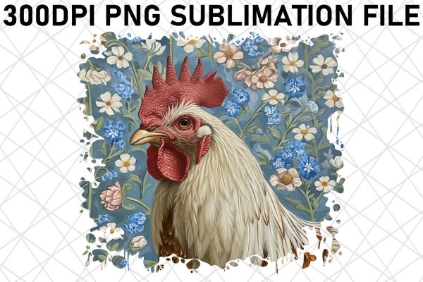 Vibrant Flowered Barnyard Critter Design Supply