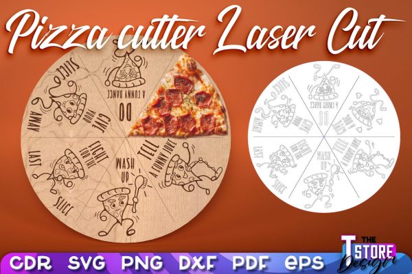 Pizza Cutter Laser Cut | Kitchen Design | Pizza Board Game | CNC Files For Sale