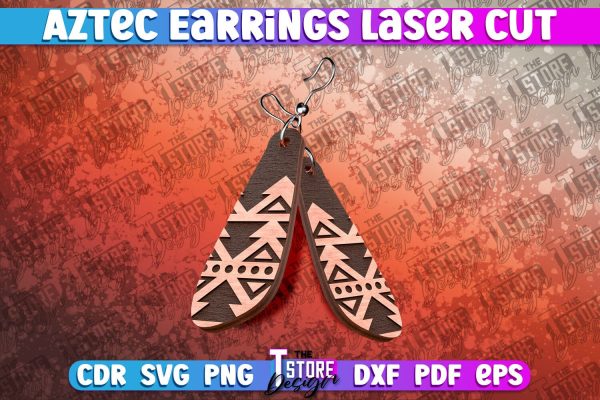 Aztec Earrings Laser Cut | Accessories Laser Cut SVG Design Online Sale
