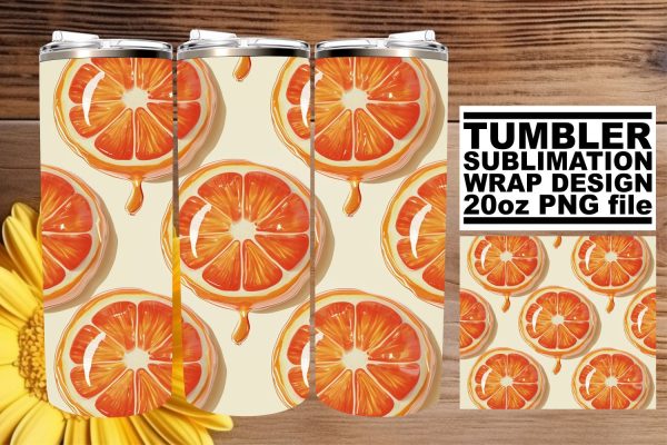 Whimsical Fruit Pattern Tumbler Wrap Sublimation Art Online