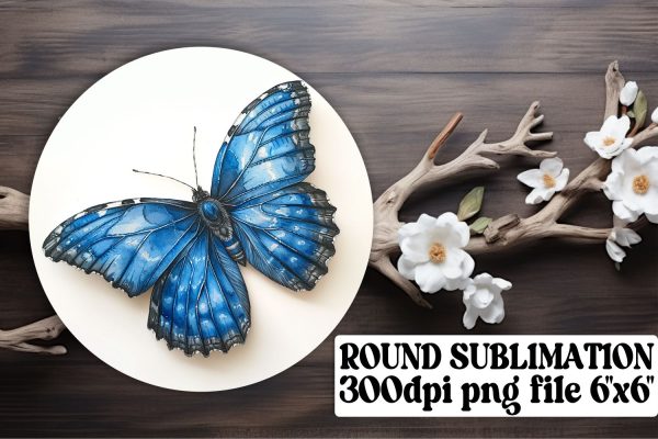Delicate Butterfly Round Sublimation for Keychains and Car Cup Coasters Hot on Sale