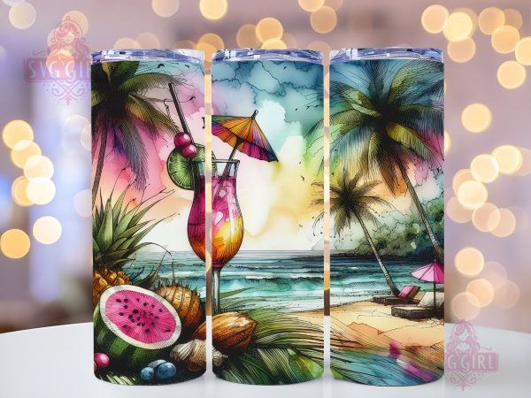 Summer Mojito Cocktail 20oz Tumbler Wrap Sublimation Design, Straight Tapered Tumbler Wrap, Day Drinking Season Tumbler Png, Instant Digital Download Online Hot Sale