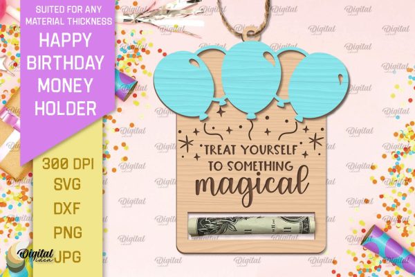 Happy Birthday Money Holder SVG. Money Holder Laser Cut Fashion