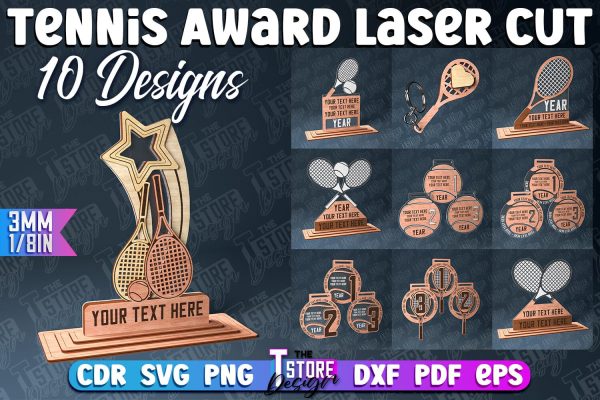 Tennis Award Laser Cut | Award Laser Cut Design | CNC Files Discount