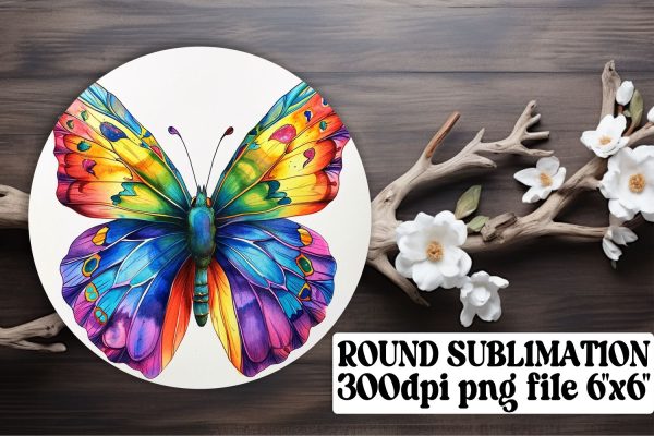 Charming Butterfly Circle Sublimation for Keychains and Car Drink Holders Discount
