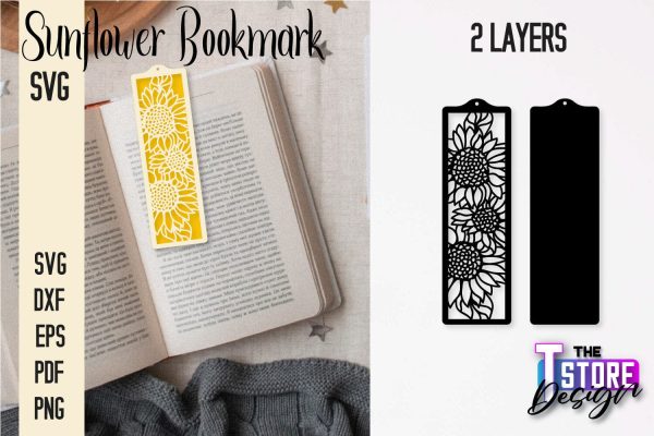 Sunflower Bookmark SVG | Summer Bookmark SVG | Book Lover Supply