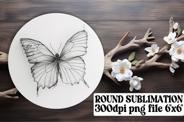 Colorful Butterfly Sublimation Circle for Keychains and Car Accessories Supply