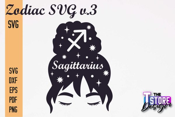 Sagittarius Zodiac SVG |Zodiac Signs SVG Design | Astrology Design For Discount