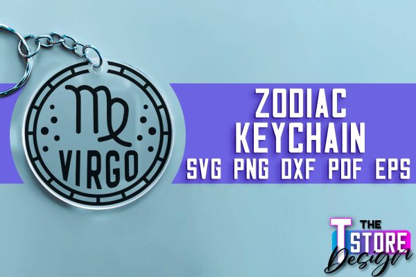Zodiac Keychain SVG | Astrology Design | SVG Design v.1 on Sale