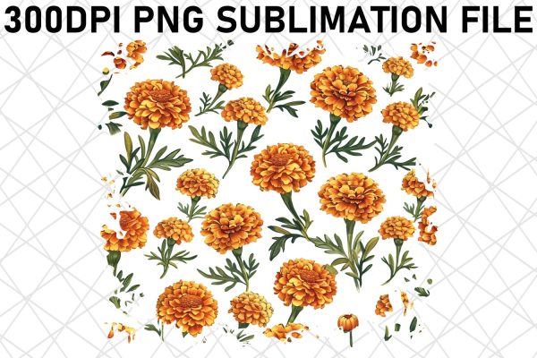 Whimsical Blooms Sublimation Art, Flower Pattern PNG Design, Vibrant Petals, Springtime Bliss Online Hot Sale