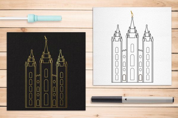 LDS Salt Lake City Temple Single Line SKETCH SVG Hot on Sale