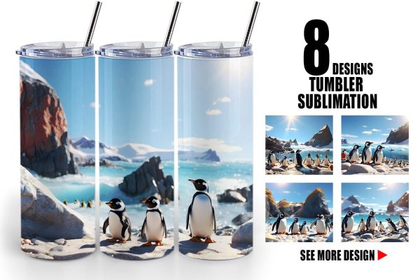 Tumbler Wrap Penguins Summer Fashion
