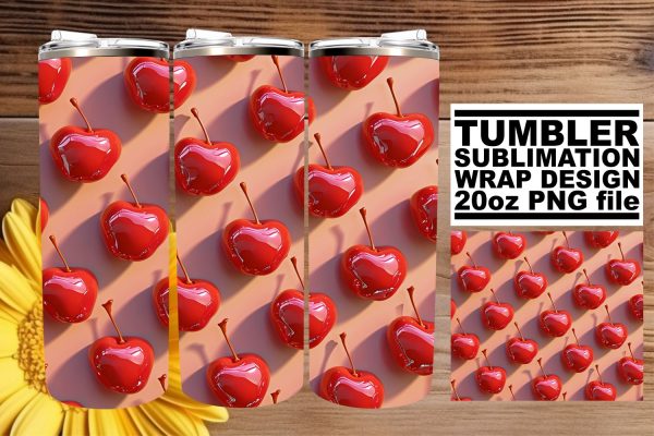 Fresh Fruit Pattern Sublimation Wrap, Spring Tumbler Design Online now