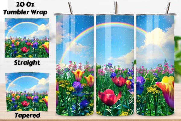 Spring s Seamless Floral Tumbler Wrap, Pastel Paradise PNG, Seamless Spring Wildflowers Field Watercolour 20 oz Skinny Tumbler Wrap For Sublimation | Spring Delicate Wildflowers Landscape Watercolour Online Hot Sale