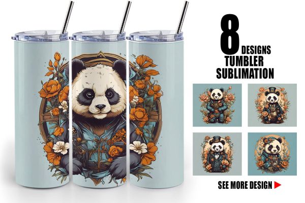 Tumbler Wrap Steampunk Panda For Cheap
