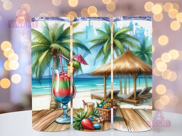 Summer Mojito Cocktail 20oz Tumbler Wrap Sublimation Design, Straight Tapered Tumbler Wrap, Day Drinking Season Tumbler Png, Instant Digital Download Hot on Sale