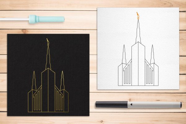 LDS Portland Oregon Temple Single Line SKETCH SVG For Discount