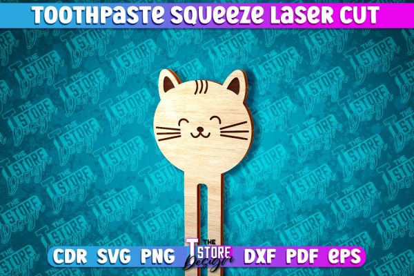 Cat Toothpaste Squeezer Laser Cut | Laser Cut SVG Design on Sale