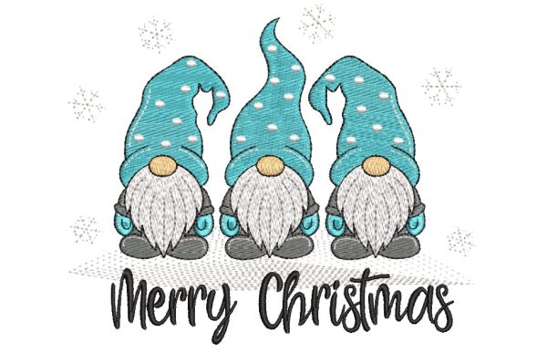 Christmas Gnomes Embroidery Design, 3 Gnomes Machine Embroidery Design,Holiday Embroidery Designs, 4 sizes, Instant Download Online