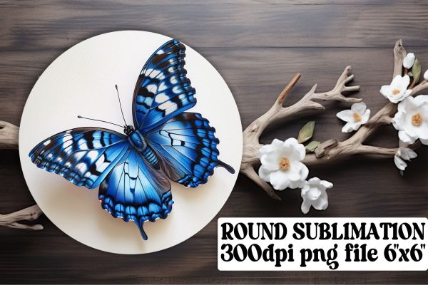 Whimsical Butterfly Sublimation Circle for Keychains and Car Accessories Online now