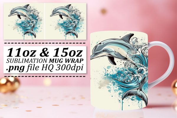 Tranquil Oceanic Fish Sublimation Wrap, Serene Marine Life Mug Design Online