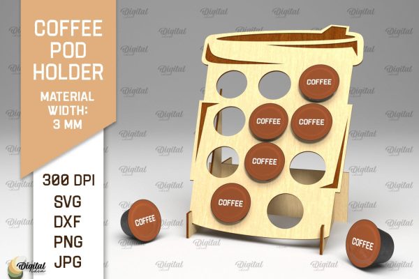 Coffee Pod Holder Laser Cut. Capsule Holder SVG Fashion
