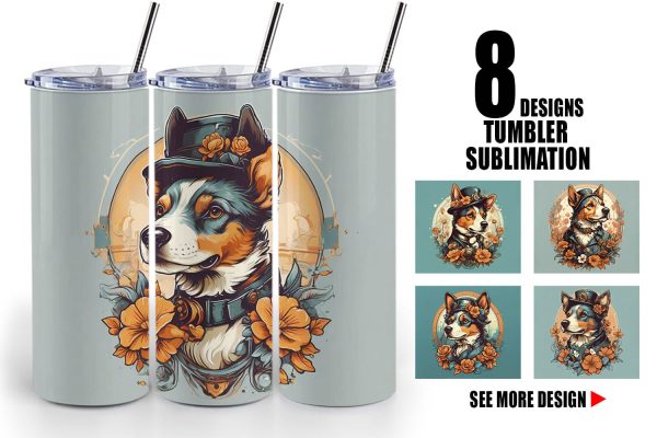 Tumbler Wrap Steampunk Dog Cheap