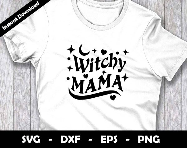 Witchy Mama SVG Cut File, Halloween Mom SVG Design Online Sale