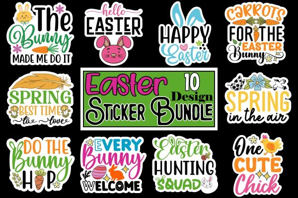 Easter Sticker Bundle, Easter SVG CUt File, Happy Easter Day, Easter Qoutest, Easter SVG BUndle Easter Sublimation Bundle, Easter T-shirt BUndle For Discount